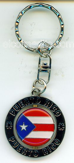 Dulces Tipicos Puerto Rican Flag Round Keychain Puerto Rico